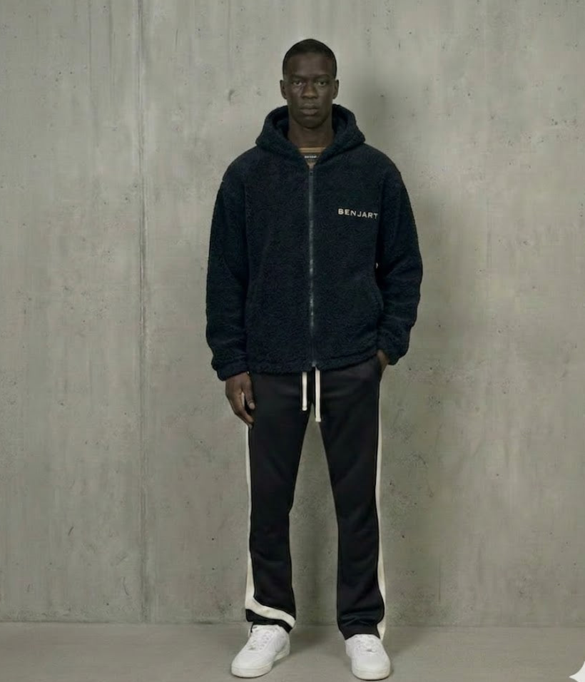 Navy Sherpa Zip Jacket - Image 2