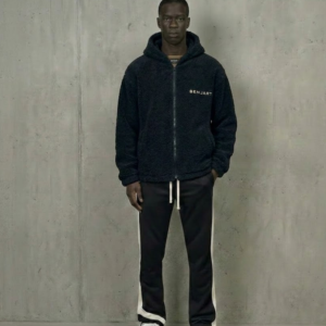Navy Sherpa Zip Jacket