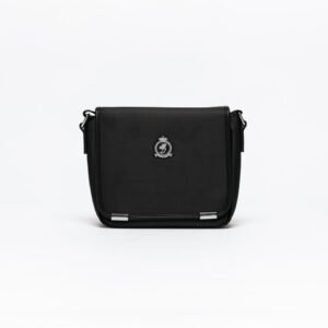 Nylon Messenger Flap Bag - Black