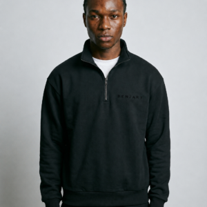 Benjart Blanks Quarter Zip Top Black