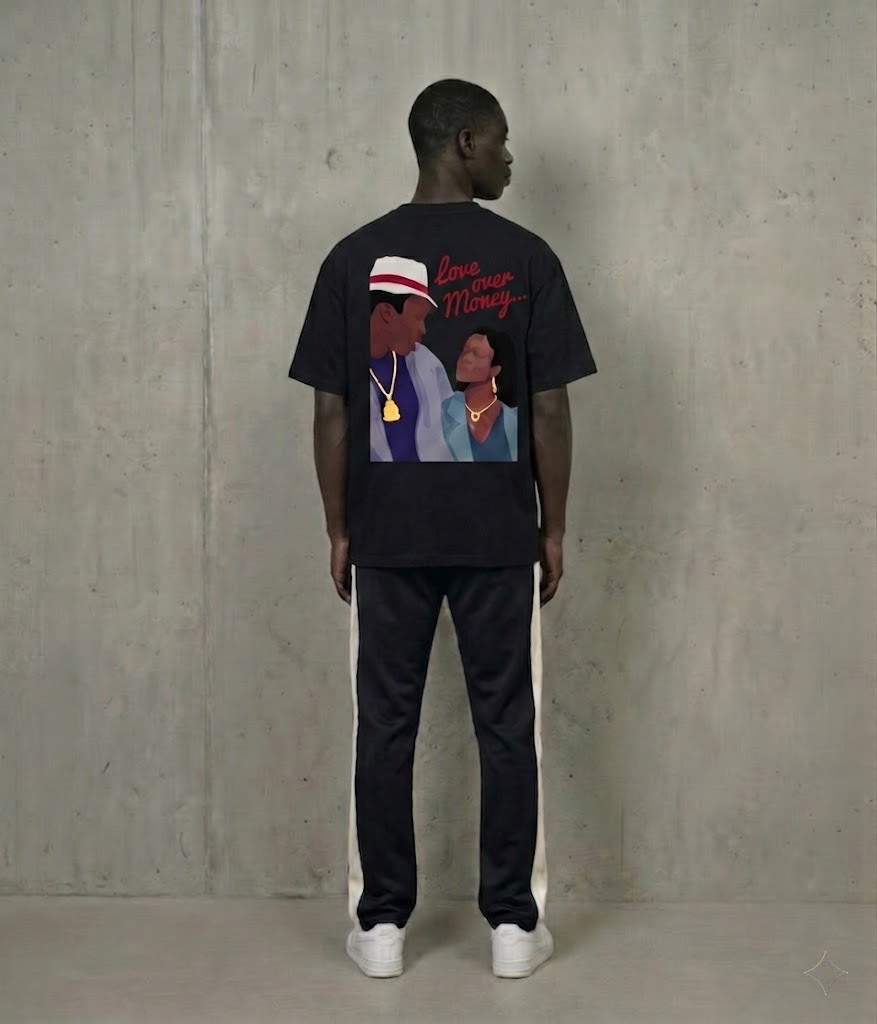 Benjart Love over Money Tee - Black - Image 2