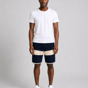 Crochet Knit Shorts - Pageant Blue/ Cream