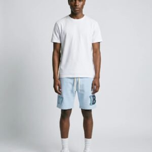 Cursive Shorts - Ice Blue