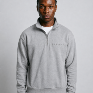 Benjart Blanks Quarter Zip Top Grey